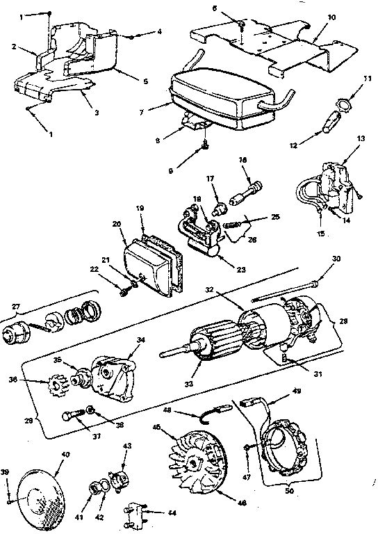 Alternator And Starter Motor Group Diagram and Parts List for 401700-401799 0138-01 Briggs and Stratton Engine